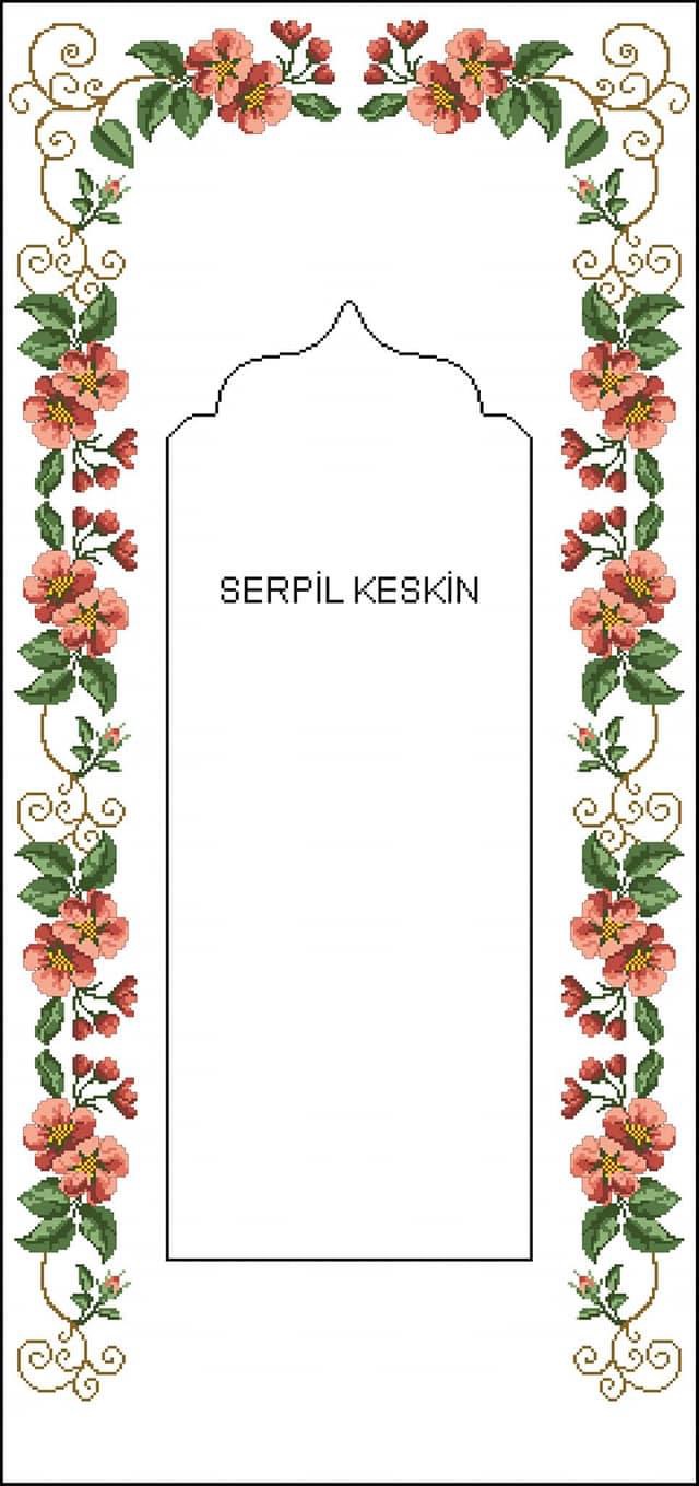 KANAVİÇE SECCADE SETİ ŞABLONU | ETAMİN SECCADE MODELLERİ